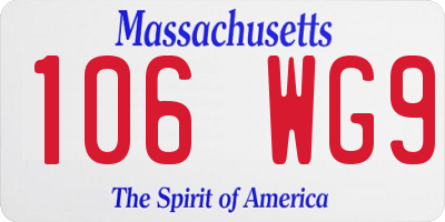 MA license plate 106WG9