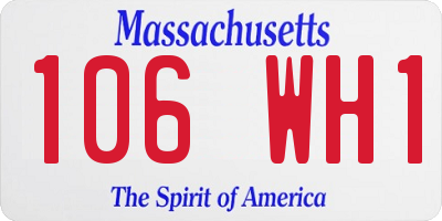 MA license plate 106WH1