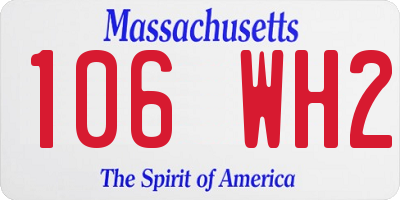 MA license plate 106WH2