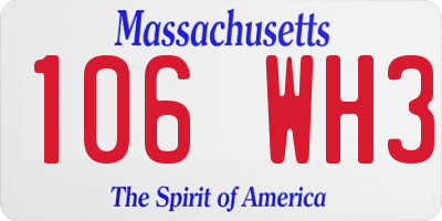 MA license plate 106WH3