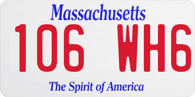 MA license plate 106WH6