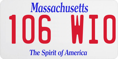 MA license plate 106WI0