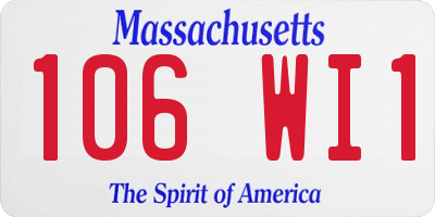 MA license plate 106WI1