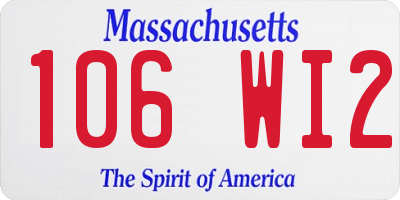 MA license plate 106WI2