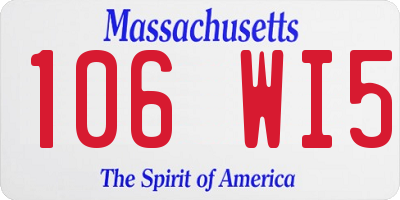MA license plate 106WI5