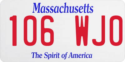 MA license plate 106WJ0