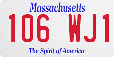 MA license plate 106WJ1