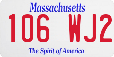 MA license plate 106WJ2