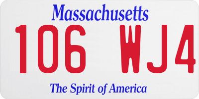 MA license plate 106WJ4