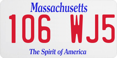 MA license plate 106WJ5