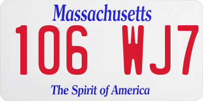 MA license plate 106WJ7
