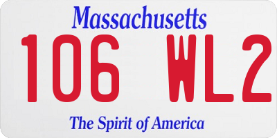 MA license plate 106WL2