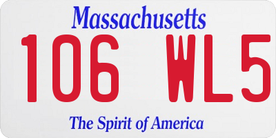 MA license plate 106WL5