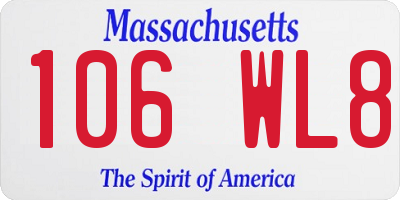MA license plate 106WL8