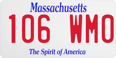 MA license plate 106WM0