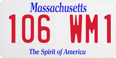 MA license plate 106WM1