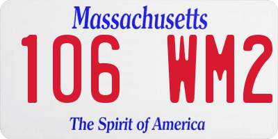 MA license plate 106WM2