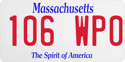 MA license plate 106WP0