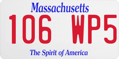 MA license plate 106WP5