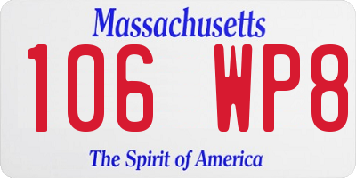 MA license plate 106WP8