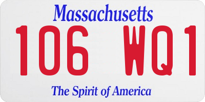 MA license plate 106WQ1