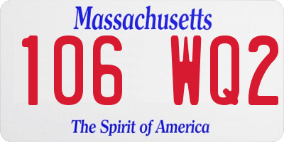 MA license plate 106WQ2