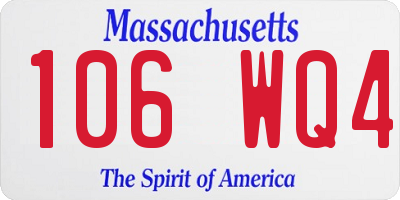 MA license plate 106WQ4