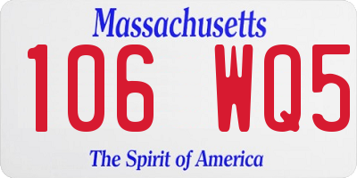 MA license plate 106WQ5