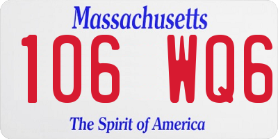 MA license plate 106WQ6