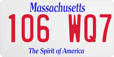 MA license plate 106WQ7