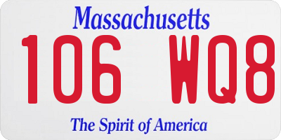 MA license plate 106WQ8