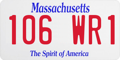 MA license plate 106WR1