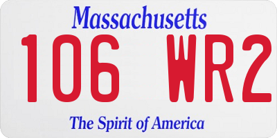 MA license plate 106WR2