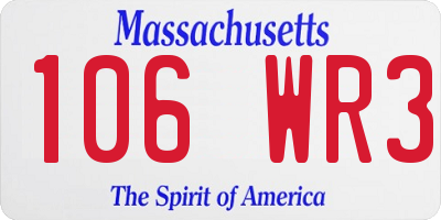 MA license plate 106WR3