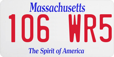MA license plate 106WR5