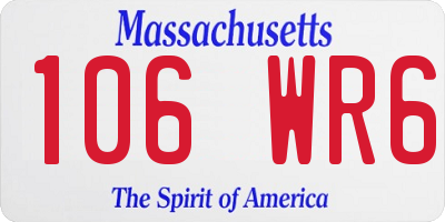 MA license plate 106WR6