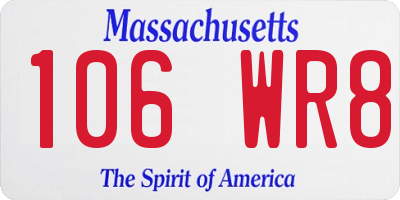 MA license plate 106WR8