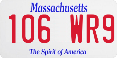 MA license plate 106WR9