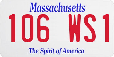 MA license plate 106WS1
