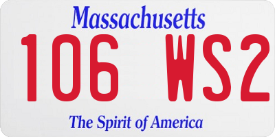 MA license plate 106WS2