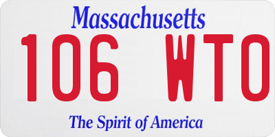 MA license plate 106WT0