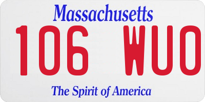MA license plate 106WU0