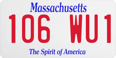 MA license plate 106WU1