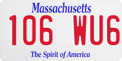 MA license plate 106WU6