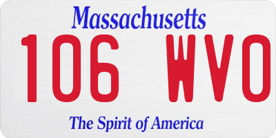 MA license plate 106WV0