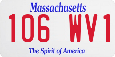 MA license plate 106WV1