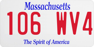 MA license plate 106WV4