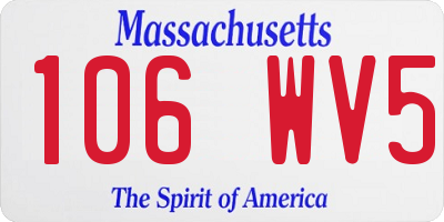 MA license plate 106WV5