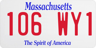 MA license plate 106WY1