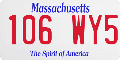 MA license plate 106WY5